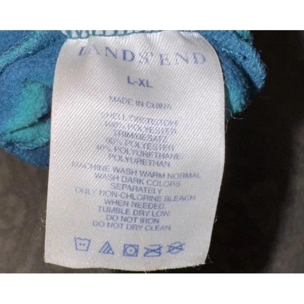 Lands' End Womens Sz Large /X-large L/XL ‎ Blue Stripe Fleece Texting Gloves